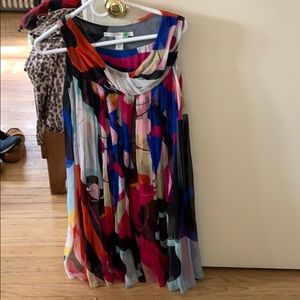 Multi colored silk dress